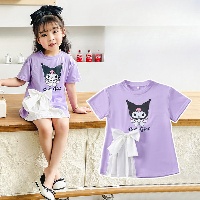 Wholesale New Baby Girl Dresses Fashionable Cute Cartoon Bow T-shirt Skirts for Small and Medium Children JDC-CTS-QNE001