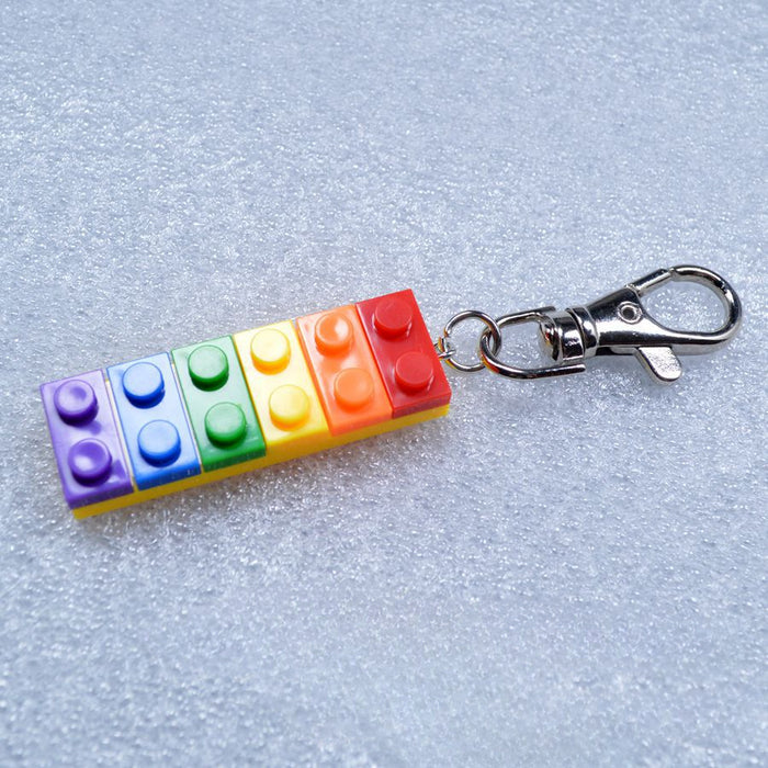 Wholesale Rainbow Building Blocks Plastic Keychain JDC-KC-Maih002