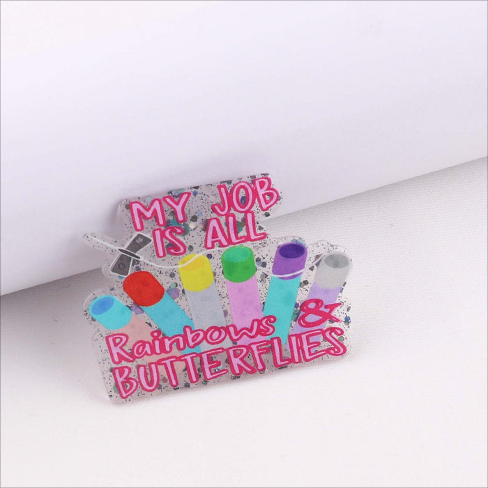 Wholesale 10pcs Cartoon Nurse Acrylic Patch Telescopic Buckle Accessories JDC-FK-OuYie001