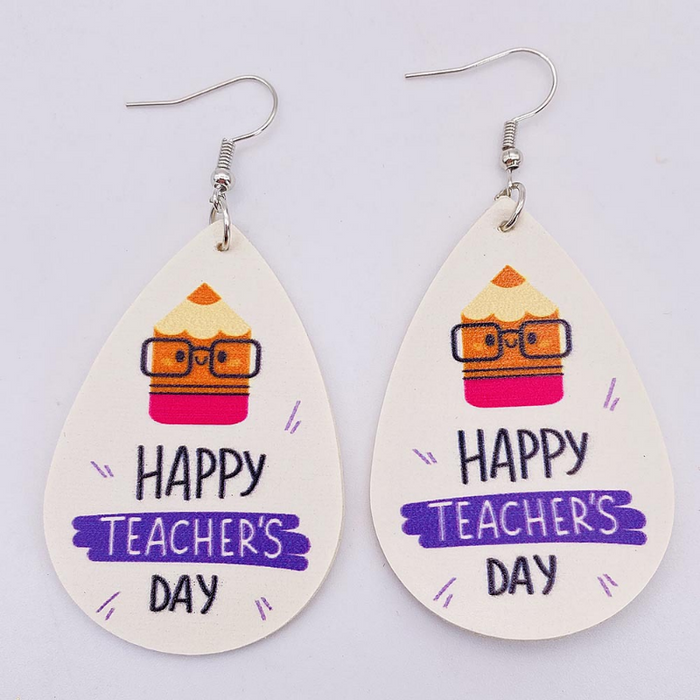 Wholesale earrings Teacher's Day heart-shaped leather earrings JDC-ES-ChengY030