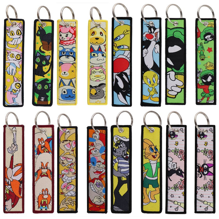 Wholesale Cartoon Cute Capybara Animal Woven Label Lanyard Keychain JDC-KC-KKX005