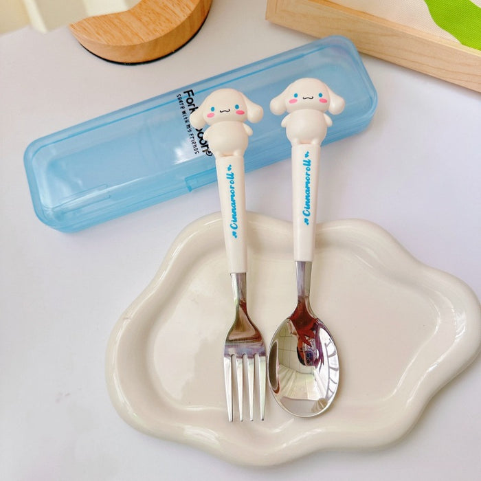 Wholesale Children's Stainless Steel Portable Tableware Set with Silicone Handle JDC-SN-CXR001