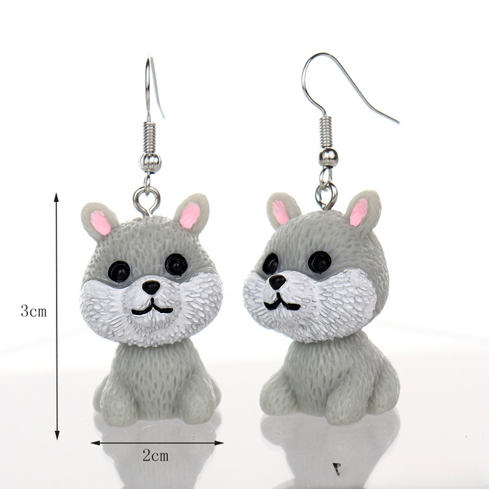 Wholesale 3D Cartoon Dog Earrings JDC-NS-NiQing011