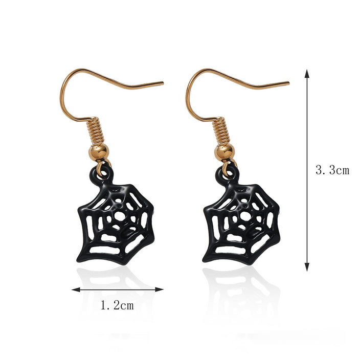 Wholesale Halloween Series Bat Ghost Pumpkin Oil Drop Alloy Earrings JDC-ES-LiRan002