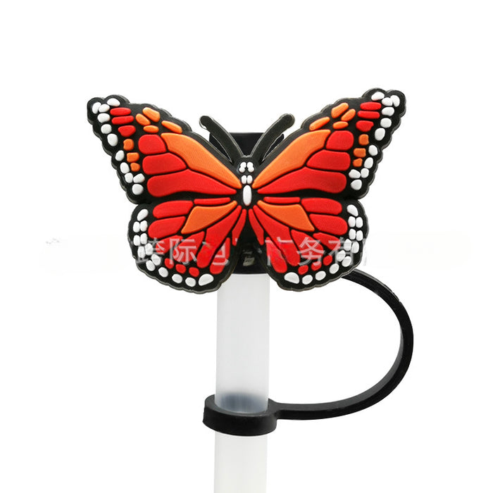 Wholesale 10pcs Silicone Butterfly Style Straw Cover JDC-SCR-KuaJ009