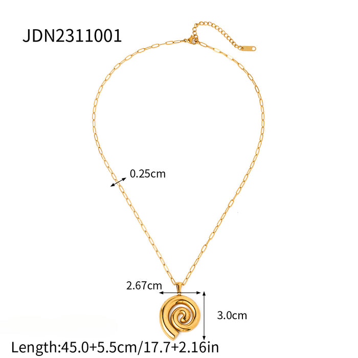 Wholesale 18k Gold Stainless Steel Thread Circle Pendant Necklace JDC-NE-JD413