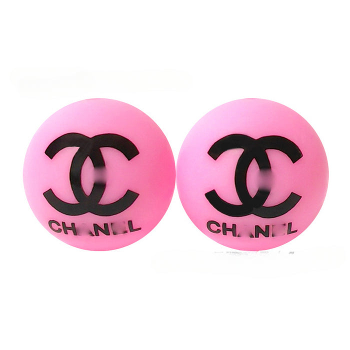 Wholesale 20PCS Round Printed Silicone Beads JDC-BDS-YuMo015