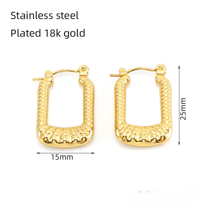 Wholesale Electroplated 18K Stainless Steel Earrings JDC-ES-ZhongYao003