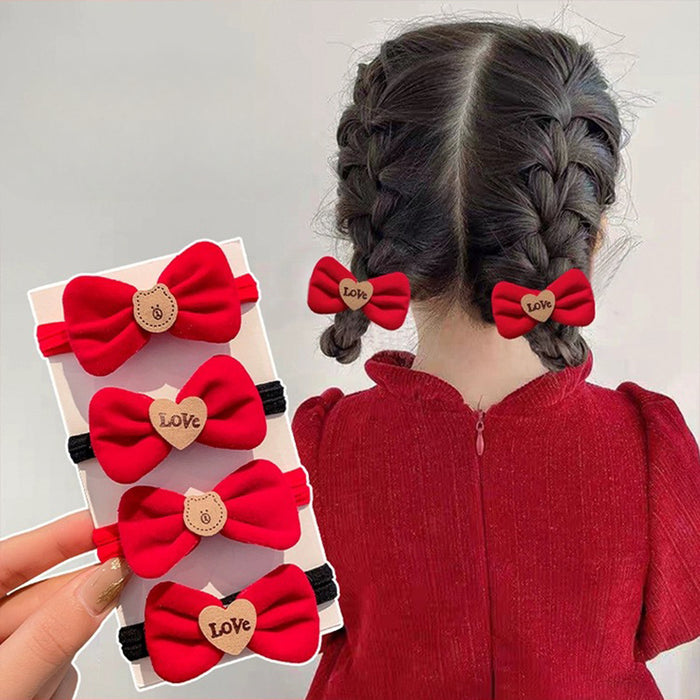 Wholesale New Year Red Velvet Bow Hairband JDC-HS-FX007