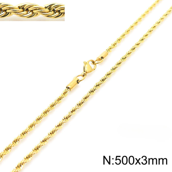 Wholesale 2pc Titanium Steel Twist Chain JDC-BT-KaLun002