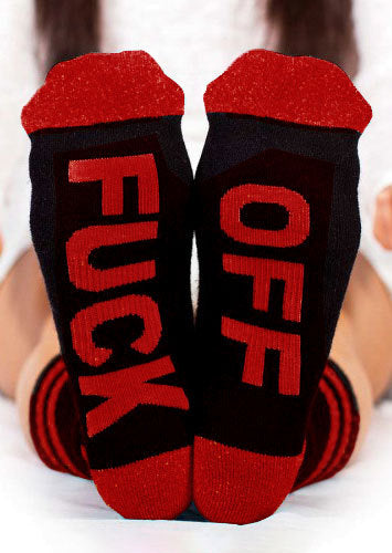 Wholesale English Letters on Soles of Feet Mid-tube Cotton Socks JDC-SK-XQ039