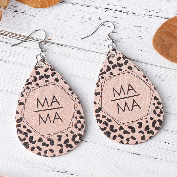 Wholesale earrings Double-sided PU leather waterdrop painted earrings JDC-ES-ChL032