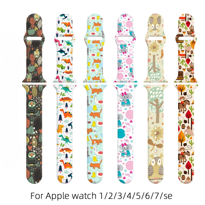 Wholesale Printed Silicone Watch Strap Wrist Strap JDC-WD-NuoQi080