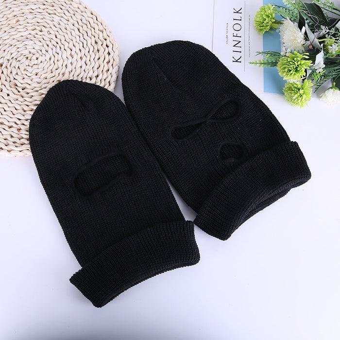 Wholesale Three-hole Double-layer Face Protection Wool Hat JDC-FH-HXL002