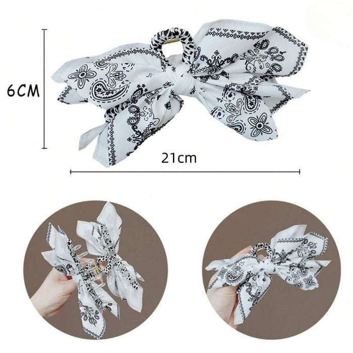 Wholesale Double-sided Cashew Flower Love Clip Bow Hair Clips JDC-HC-Zhenr004