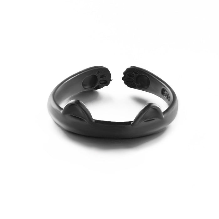 Wholesale Fashionable cartoon footprint ring, cute and personalized open-ended ring