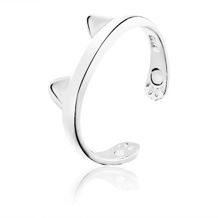 Wholesale Fashionable cartoon footprint ring, cute and personalized open-ended ring