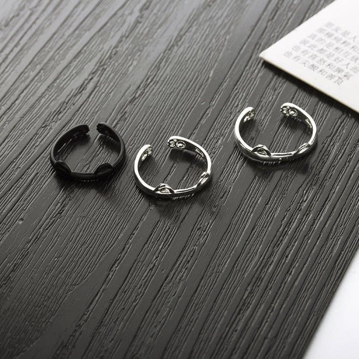Wholesale Fashionable cartoon footprint ring, cute and personalized open-ended ring