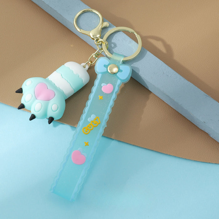 Wholesale PVC Cartoon Cat Claw Keychain JDC-KC-YueY002