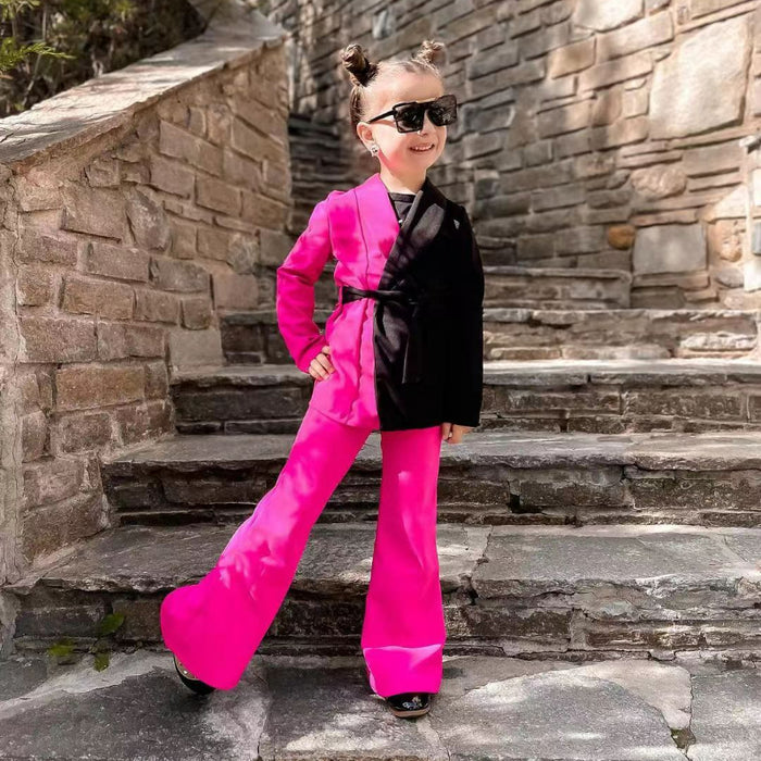 Wholesale Long-sleeved Suit Color Matching Children's Two-piece Suit JDC-CTS-YaYaMi025