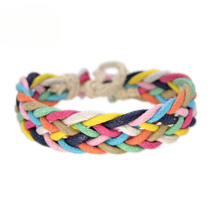 Wholesale Cotton and Linen Wide Braided Bracelet JDC-BT-QianY009