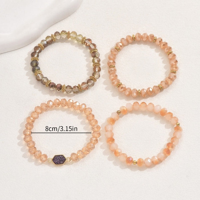 Wholesale Beaded Bracelet Inlaid Crystal Four-piece Set JDC-BT-Bais003