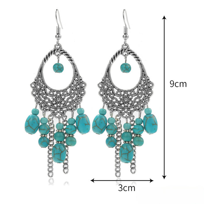 Wholesale Turquoise Ethnic Style Earrings JDC-ES-ManY048