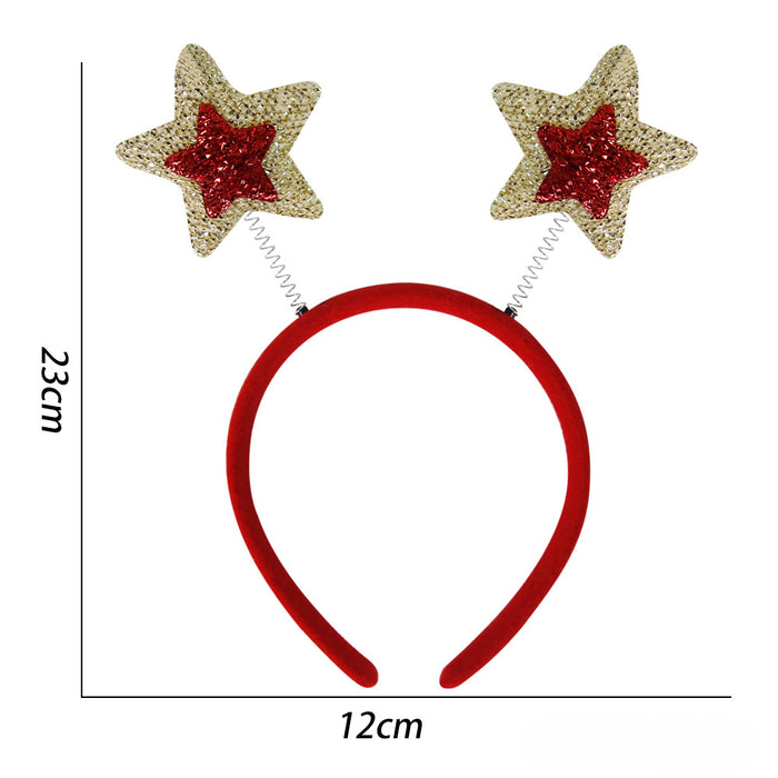 Wholesale Christmas Jewelry Headband Elk Antler Five-star Children's Plastic Headband JDC-HD-ZHHAO009