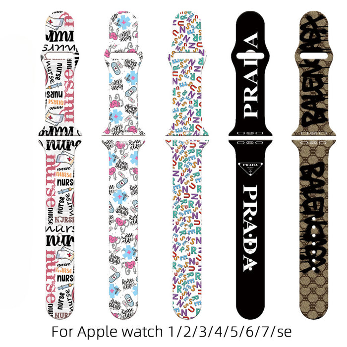 Wholesale Printed Silicone Watch Strap Wristband JDC-WD-NuoQi039