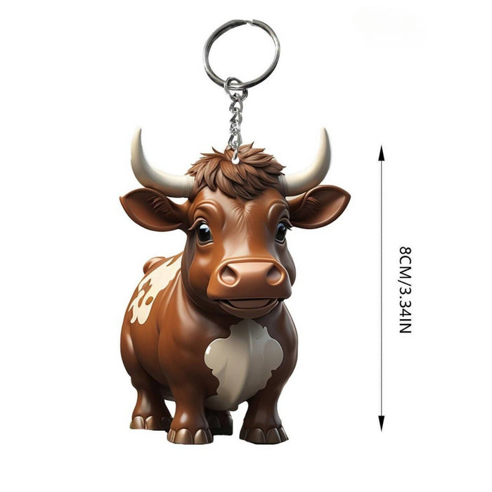 Wholesale Acrylic Cartoon Yak Keychain JDC-KC-HuiWen005