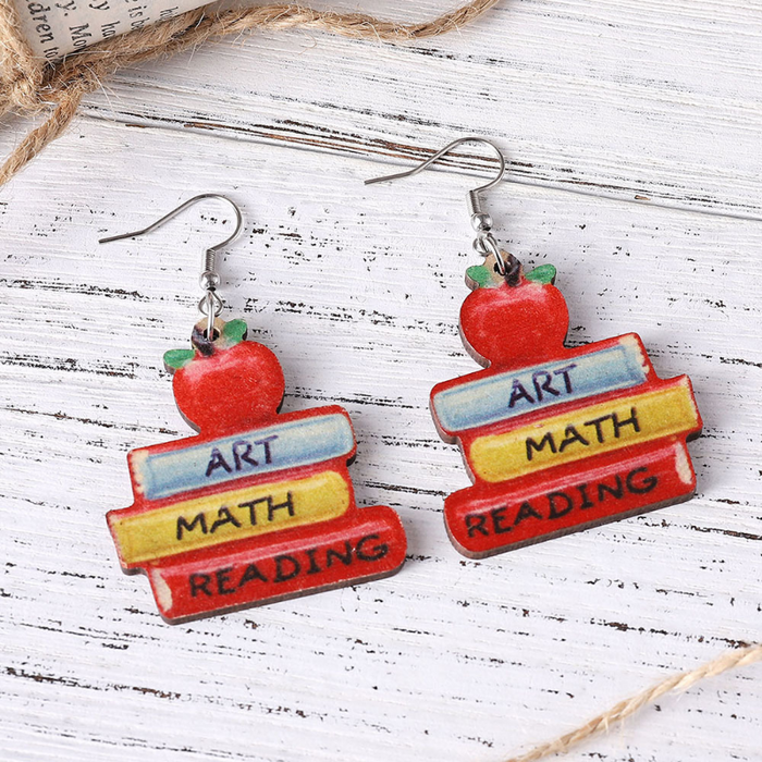 Wholesale earrings Double-sided painted wooden earrings JDC-ES-ChL022