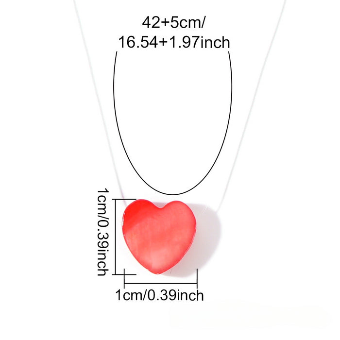 Wholesale Random Color Fish Line Colorful Shell Heart Necklace JDC-NE-GWL001