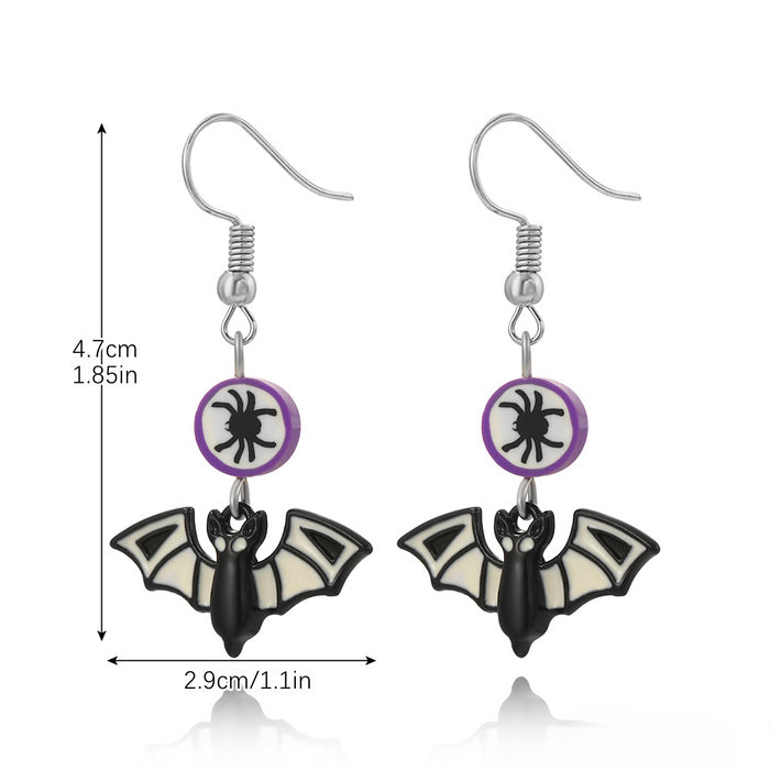 Wholesale Skull Dark Diamond Alloy Pumpkin Spider Halloween Earrings Set JDC-ES-ShuangN002