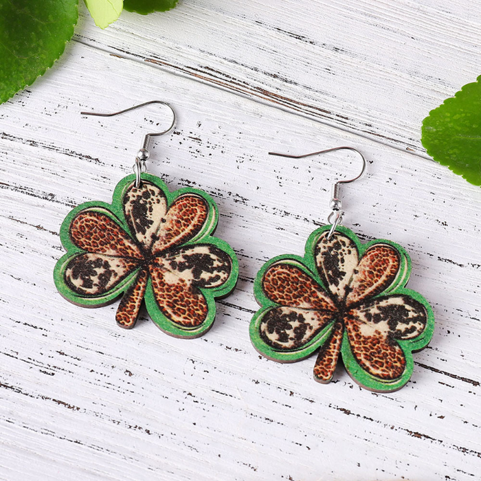 Wholesale earrings Double-sided painted wooden earrings JDC-ES-ChL024