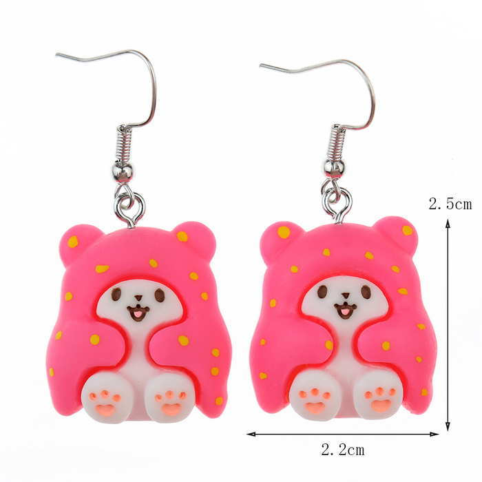 Wholesale Cartoon Animal Hopping Bear Earrings JDC-NS-NiQing013