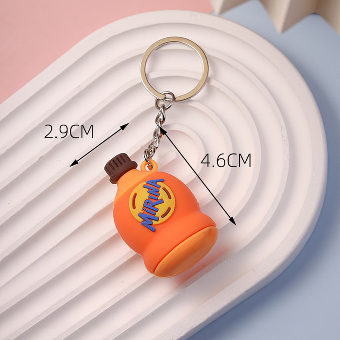 Wholesale PVC Mini Simulation Beverage Bottle Keychain JDC-KC-Wenma008