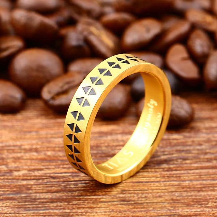 Wholesale Simple Sawtooth Totem Stainless Steel Men's Ring JDC-RS-CFL005