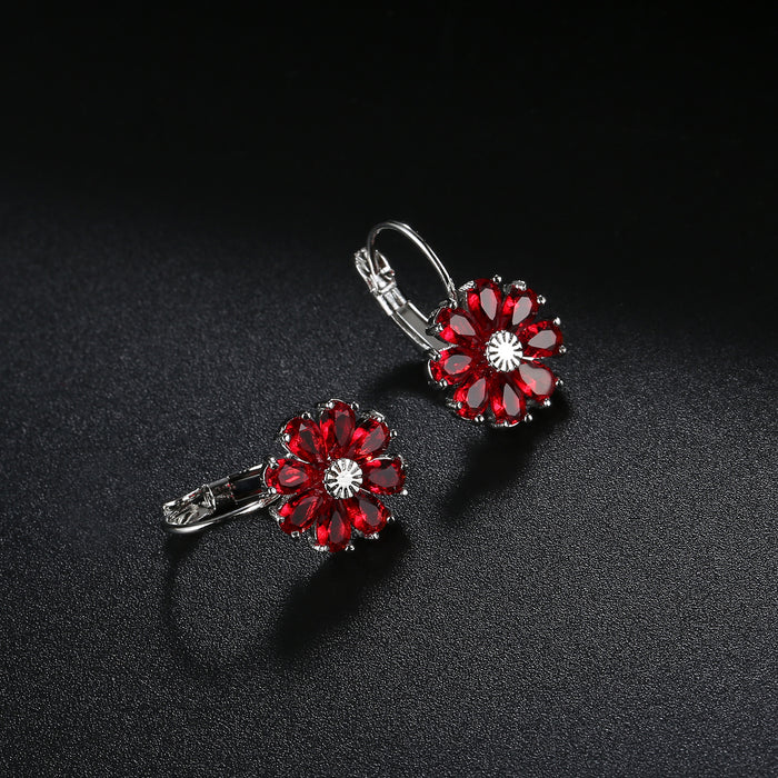 Wholesale Colorful Zircon Ear Nails, Kashi New Zircon Flower Ear Buckle