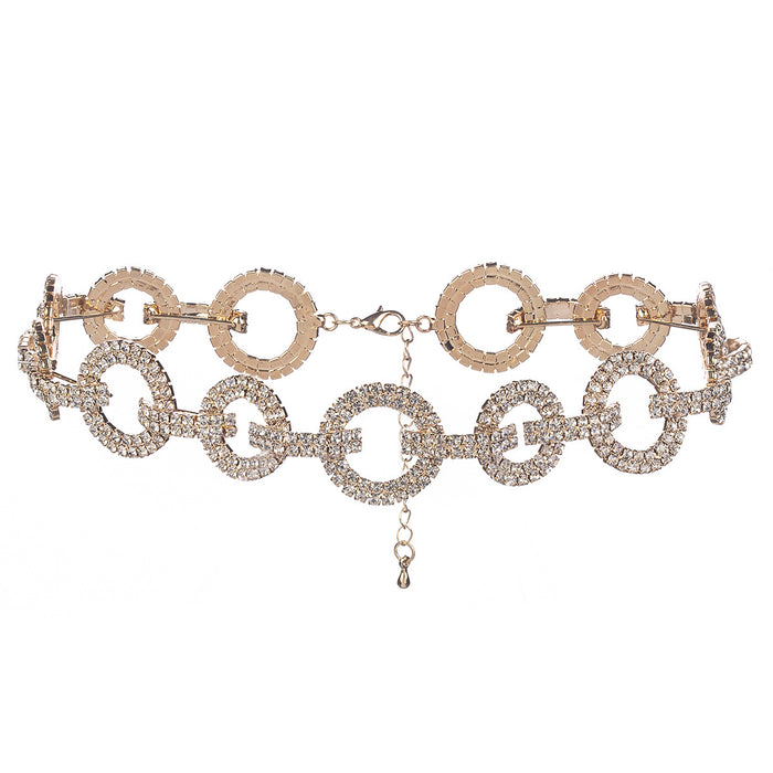 Wholesale Neck chain necklace full of diamonds, trendy and personalized collarbone chain
