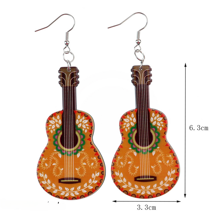 Wholesale Vintage Music Instrument Acrylic Earrings JDC-ES-NiQing060