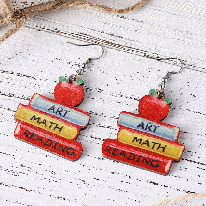 Wholesale earrings Double-sided painted wooden earrings JDC-ES-ChL022