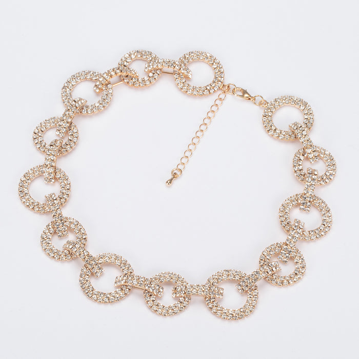 Wholesale Neck chain necklace full of diamonds, trendy and personalized collarbone chain