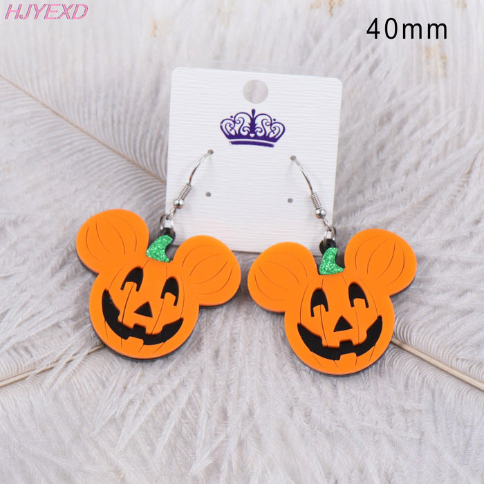 Wholesale Acrylic Gold Pumpkin Head Earrings JDC-ES-XYan014