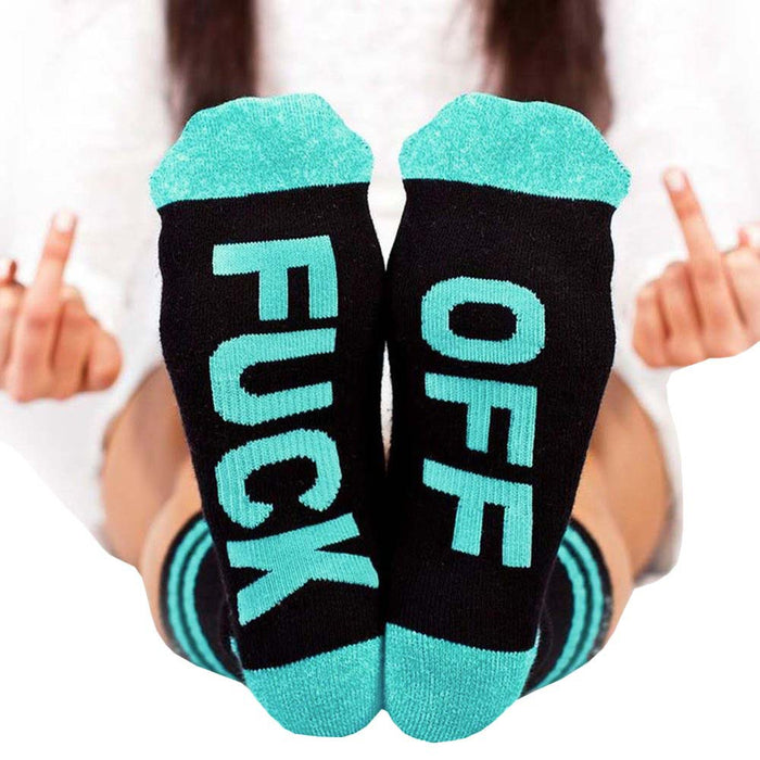 Wholesale English Letters on Soles of Feet Mid-tube Cotton Socks JDC-SK-XQ039