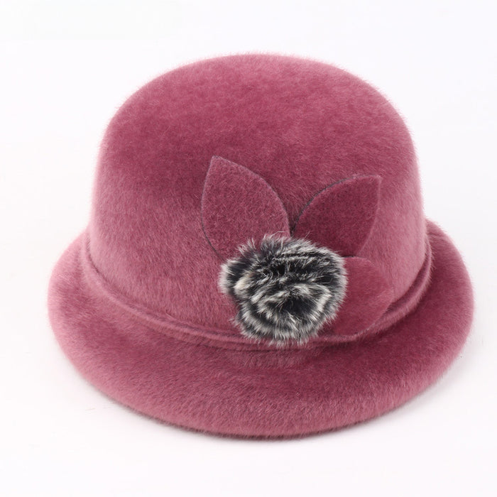 Wholesale Imitation Mink Fur Full Roll Bucket Hat Small Hat JDC-FH-DG013