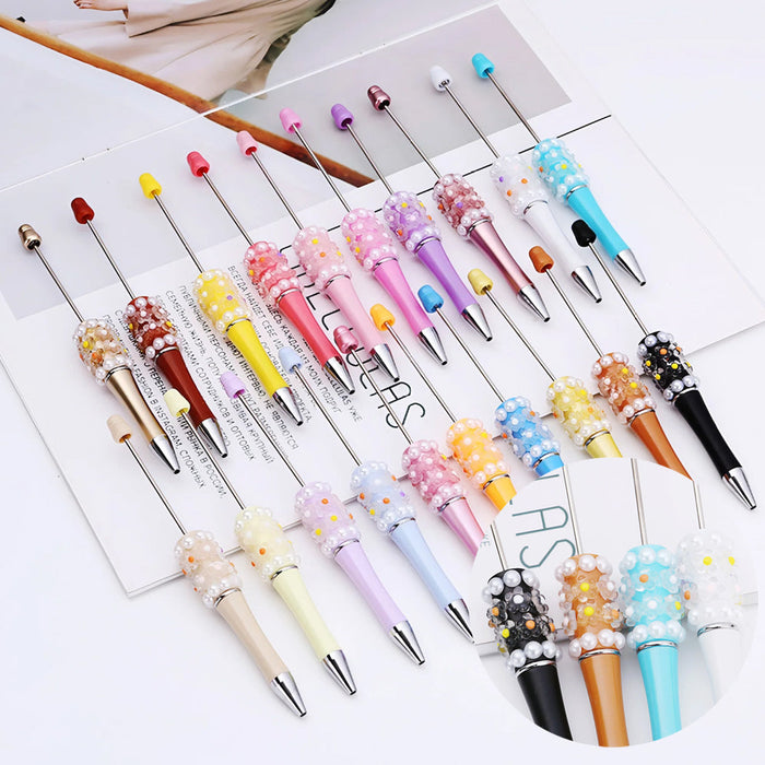 Wholesale Beadable Pens DIY Patch Pearl Flower Beadable Pen JDC-PN-ShuY007