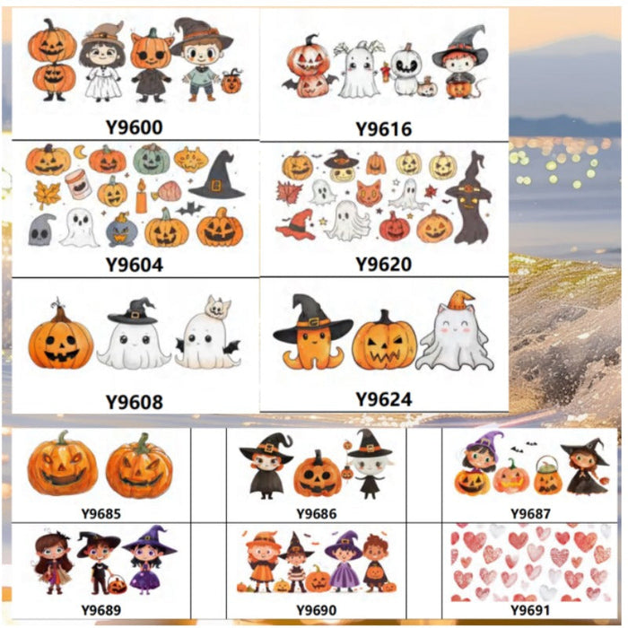 Wholesale 5pcs 16oz UV DTF Cup Stickers Wrap Halloween Ghost Pumpkin Candle Cup Accessories JDC-ST-YiPin029