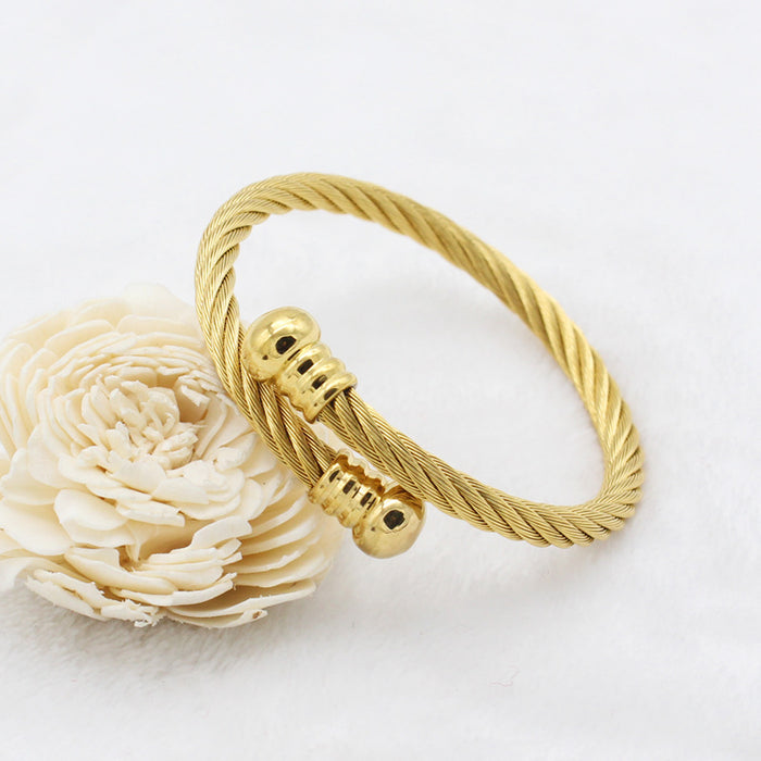 Wholesale Stainless steel elastic steel wire rope bracelet, titanium steel woven bracelet bracelet, bracelet