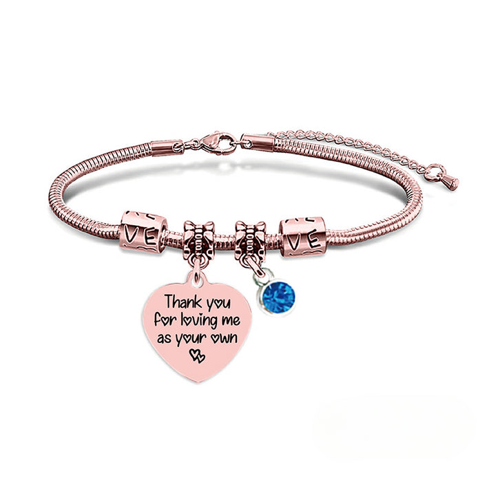 Wholesale Stainless Steel Mother's Day Blue Diamond Bracelet JDC-BT-GangG020