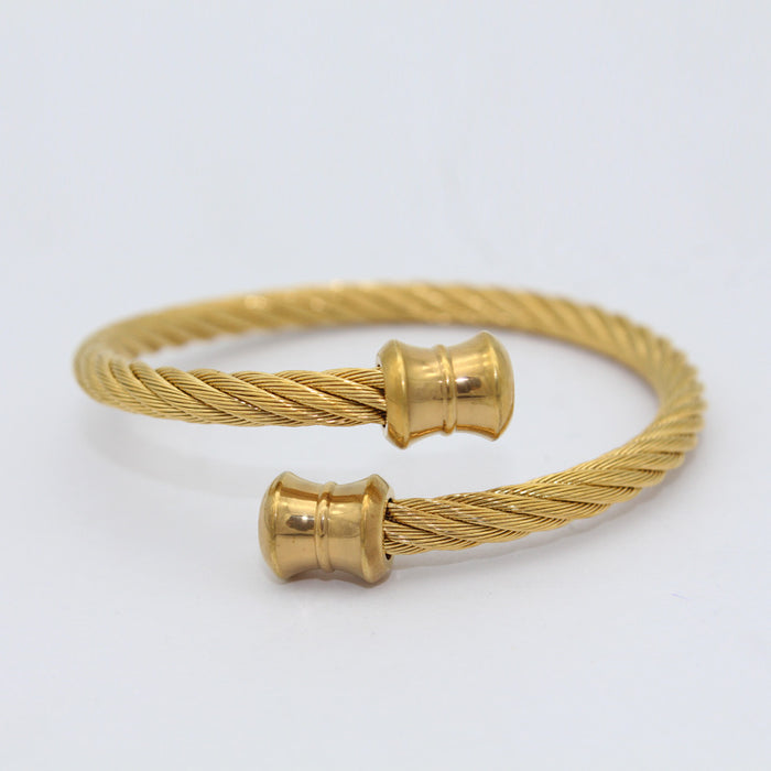 Wholesale Stainless steel elastic steel wire rope bracelet, titanium steel woven bracelet bracelet, bracelet